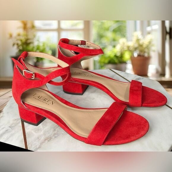 🔥 NEW 🔥 RALPH LAUREN Suede Sandal Low Heel Size 6.5 - Picture 2 of 16